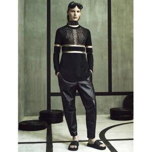 ALEXANDER WANG & H&M Fine Knit Tunic Top / Dress Mesh Panels Sz XS Flawed